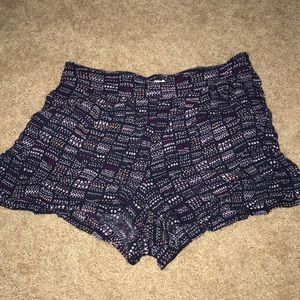 Purple flowy boho shorts